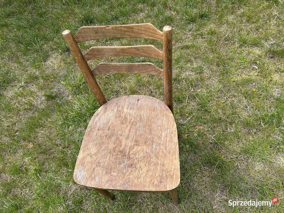 Krzesło drewniane PRL vintage retro Krzesła Milanówek