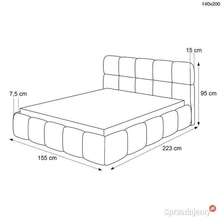 Łóżko tapicerowane z pojemnikiem Cloud różne Łóżka Tarchały Małe