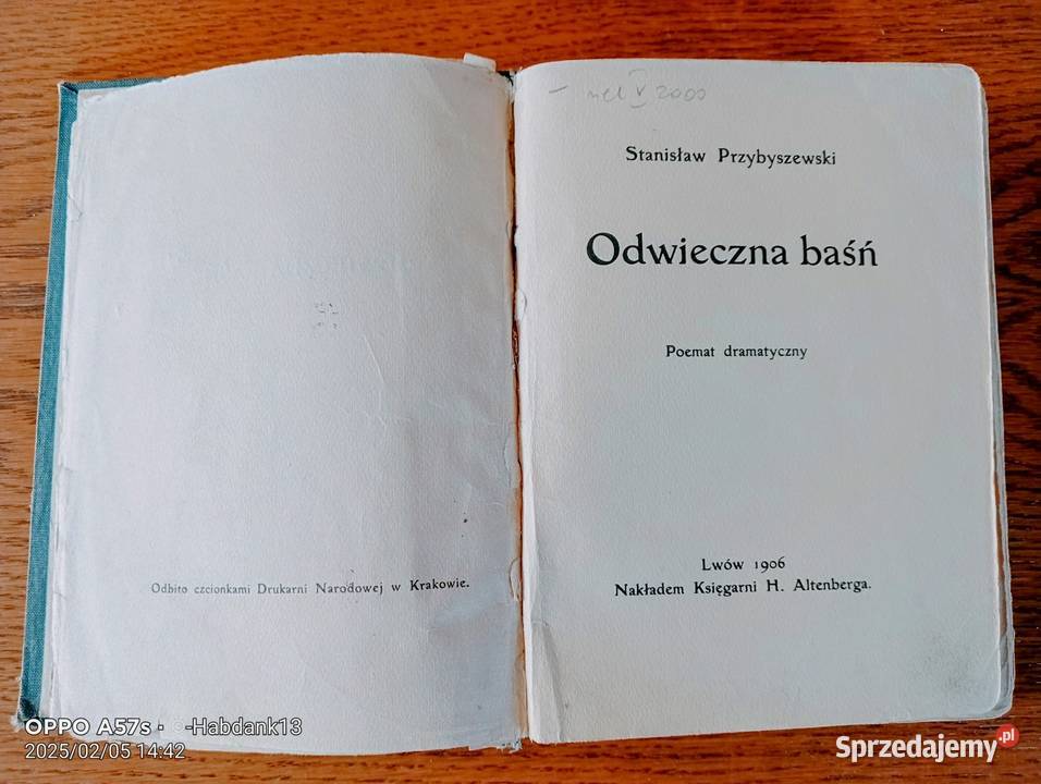 Pierwodruk Odwiecznej baśni StPRZYBYSZEWSKIEGO z Bychawka Trzecia