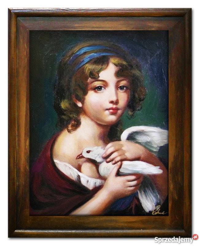 obraz dziewczyna z gołębiem kopia Jean Baptiste Greuze 37x47