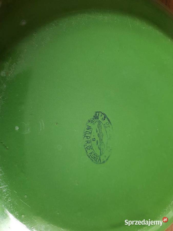 Stara emaliowana miska z PRLu motyw kwiaty Miski warmińsko-mazurskie Morąg