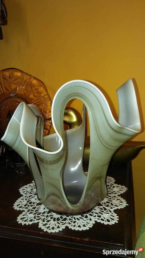 Kosz szklany stare Krosno Porcelana i szkło Łódź sprzedam