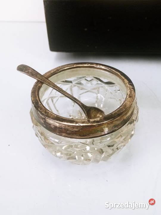 Srebro 925 Kryształ Anglia 925 Przyprawniki 6 Nowa Sól