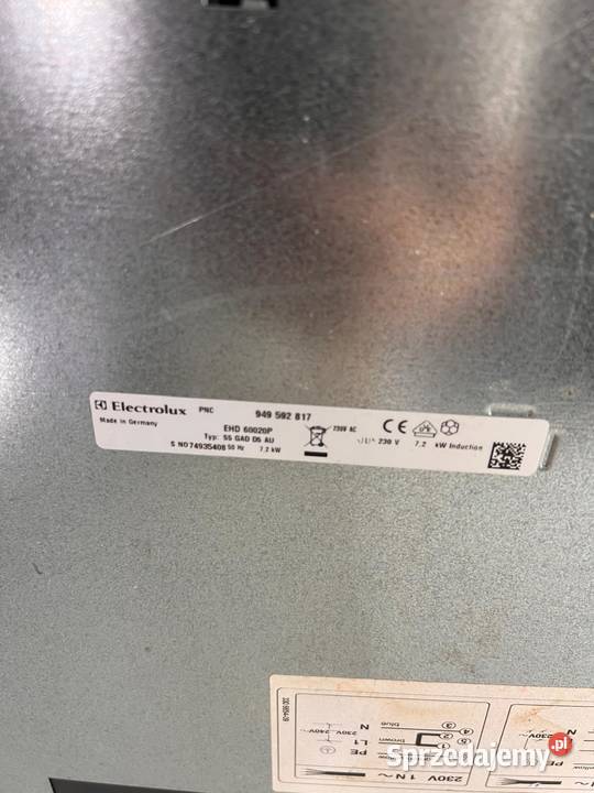Płyta indukcyjna ELECTROLUX 72kW 60 Transport Warszawa sprzedam