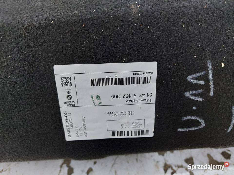 BMW iX1 X1 U11 Wykładzina wnęka bagażnika