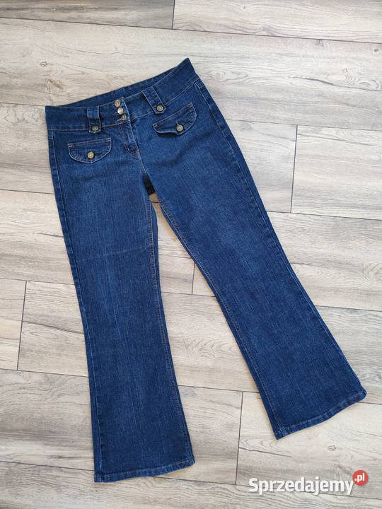Spodnie jeansowe Dzwony Vintage Szerokie niebieski Spodnie Jasło
