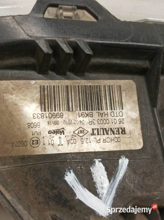LAMPA PRZÓD PRAWA EU 260100033R Renault Laguna