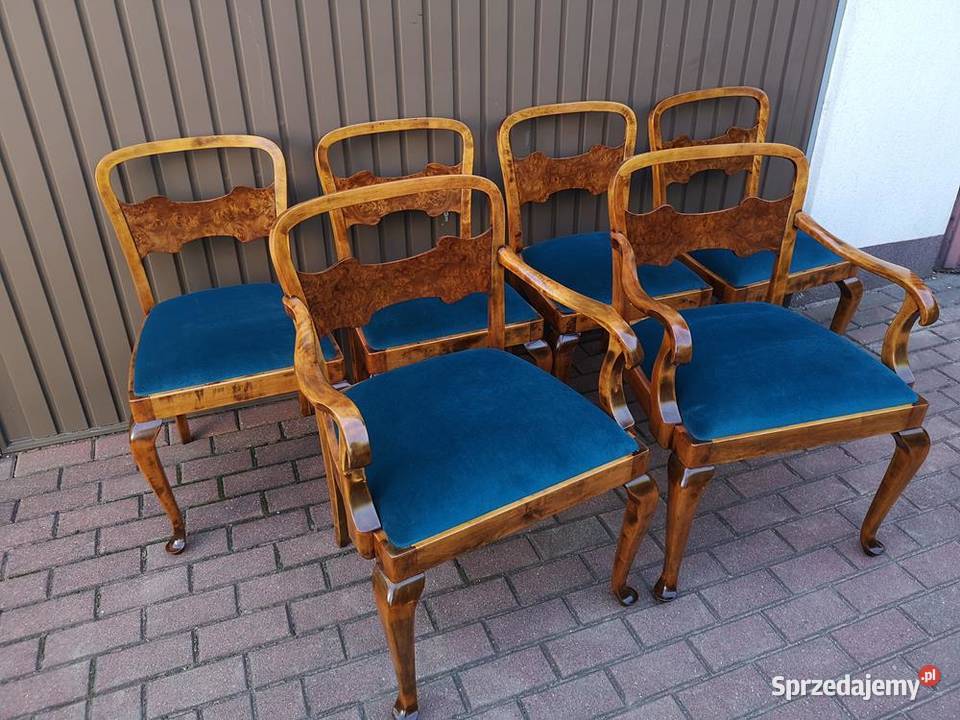 KrzesłaFotele Komplet 6 Sztuk ARTDECO Stare