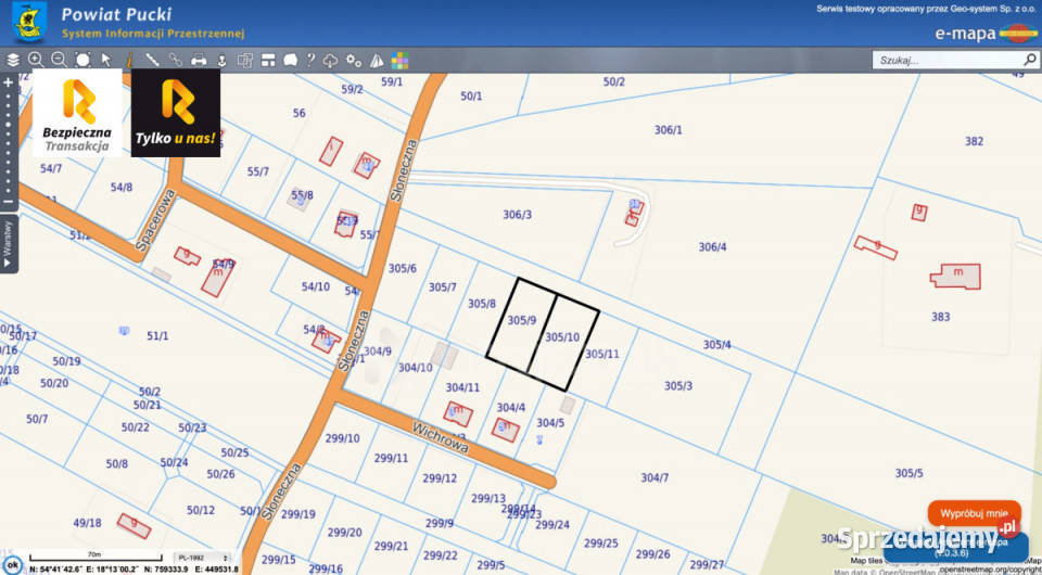 Działka 1096m2 Domatówko Słoneczna prąd