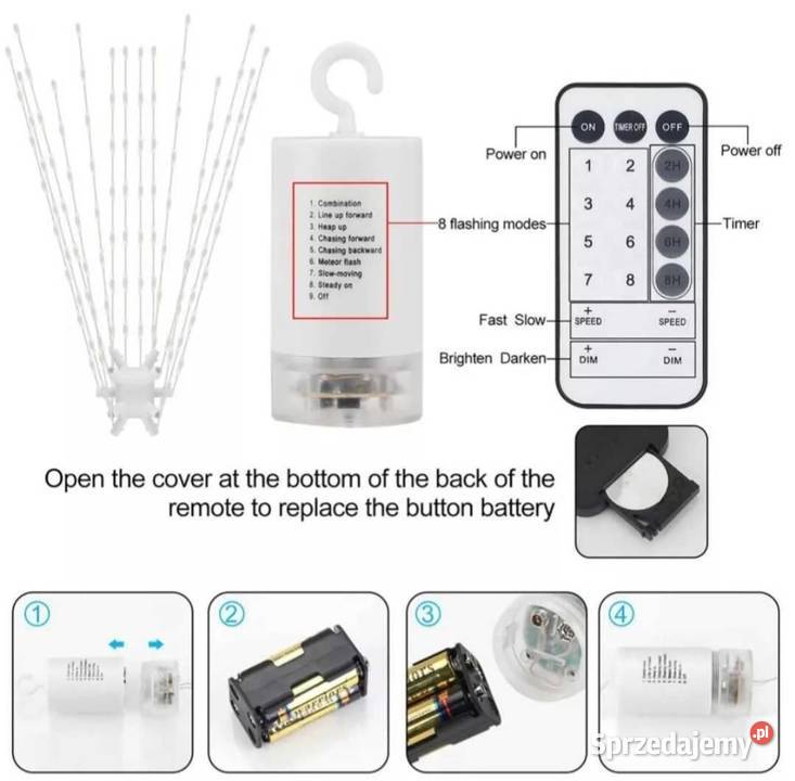 2 Kolorowe wiszące rozbłyski światła z pilotem opolskie Kędzierzyn-Koźle