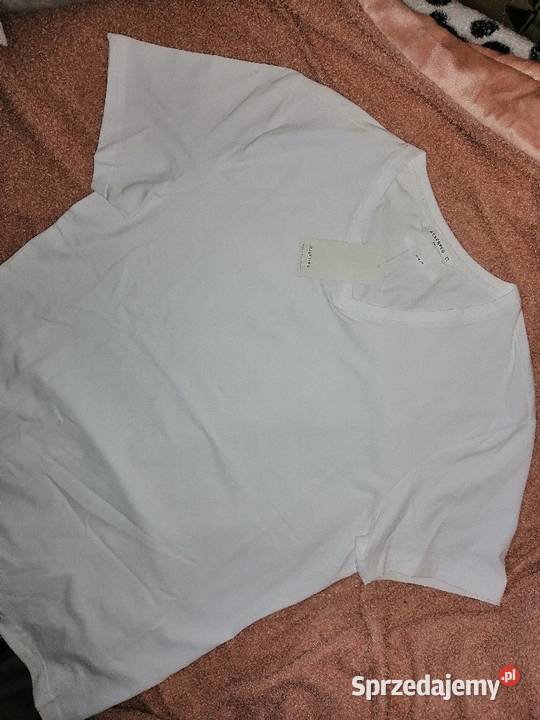 RESERVED Basic Bawełniana Biała Gładka Koszulka Rozmiar 44(XXL)