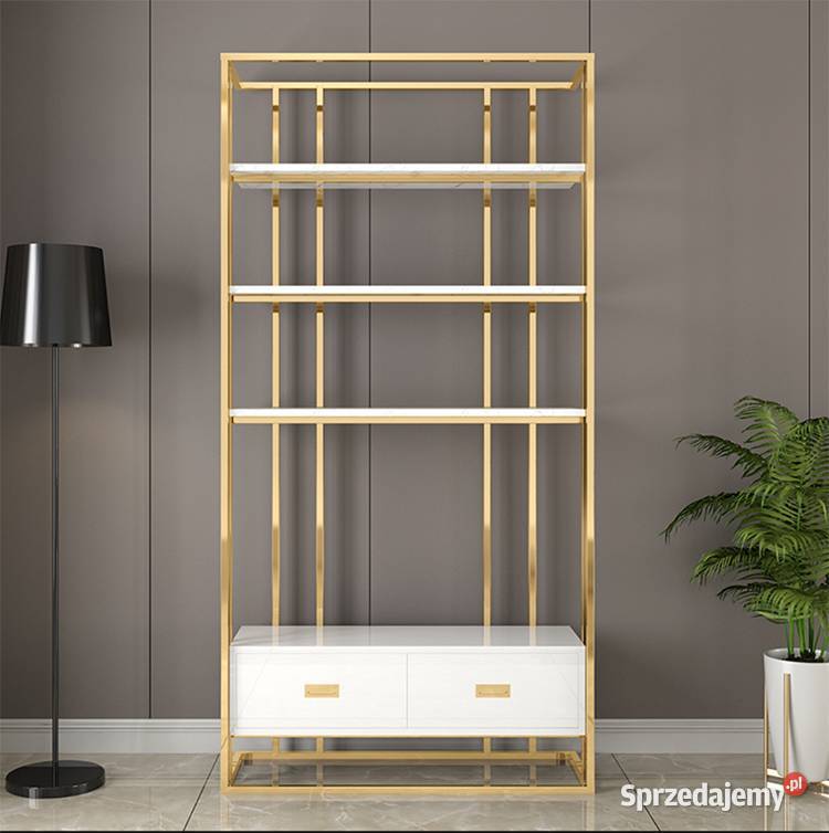 Regał złoty ze stali nierdzewnej Anew White Golkowice
