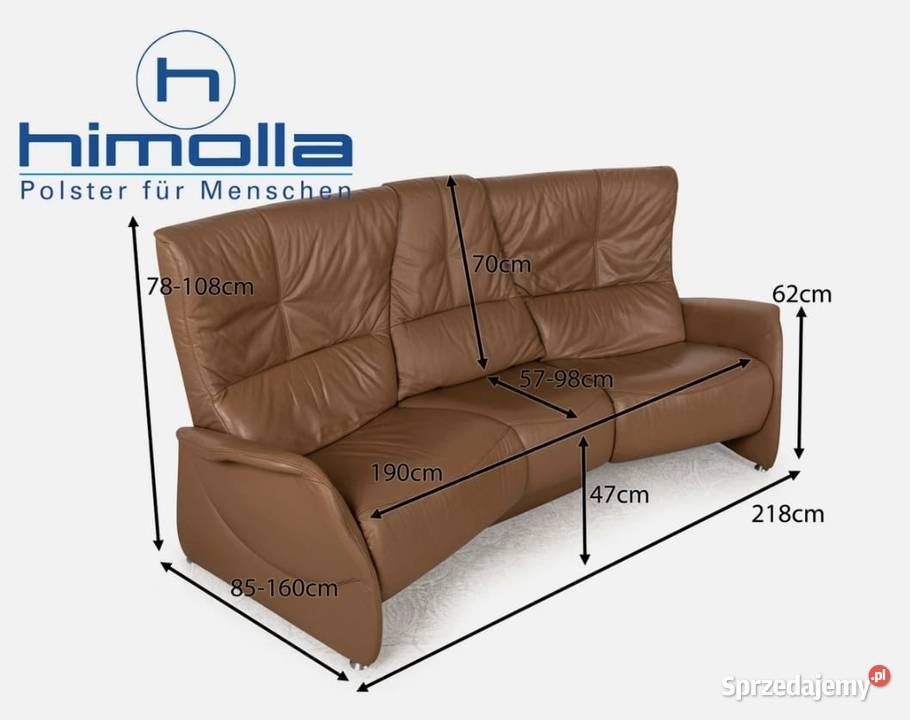 Skórzana kanapa sofa Himolla barek Skóra skóra naturalna Gorzów Wielkopolski