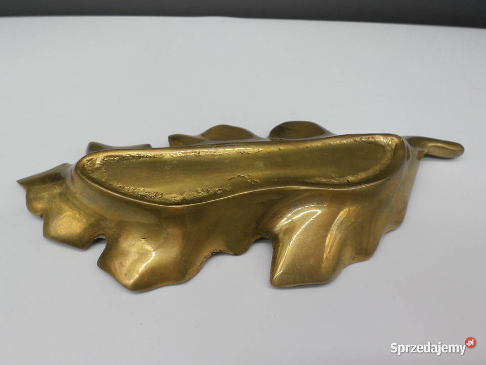 Mosiężna patera w kształcie liścia wielkopolskie Raszków sprzedam