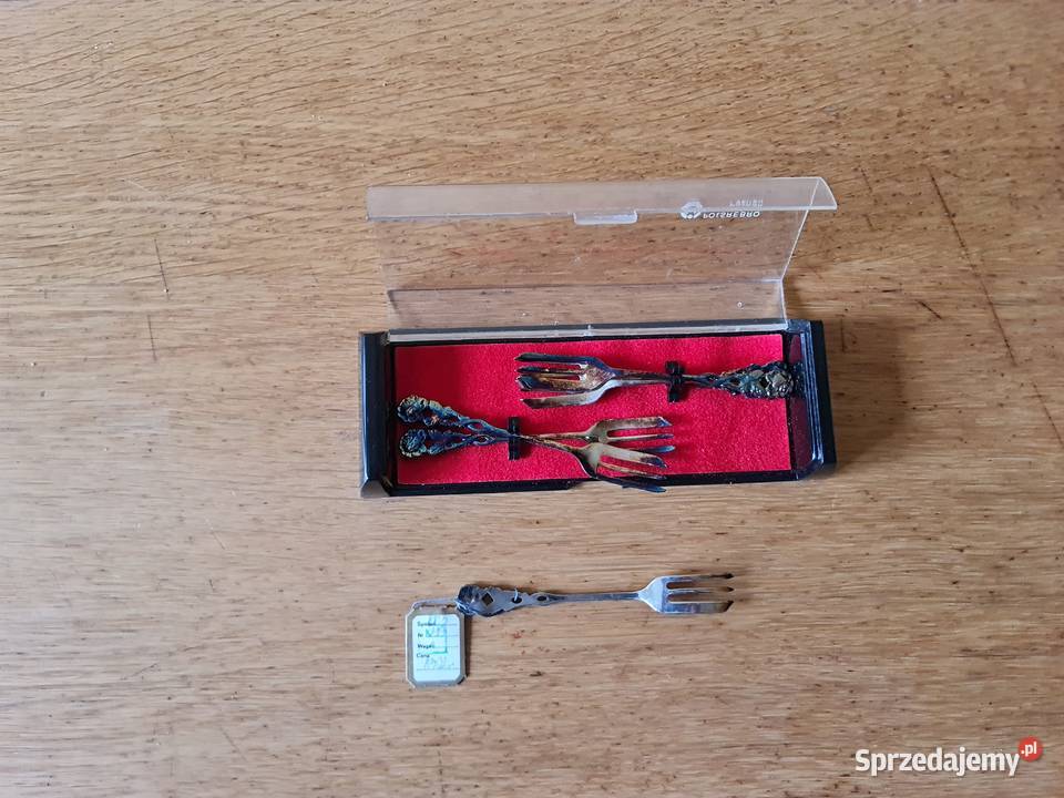 Małe widelczyki metal srebrzony Warszawa
