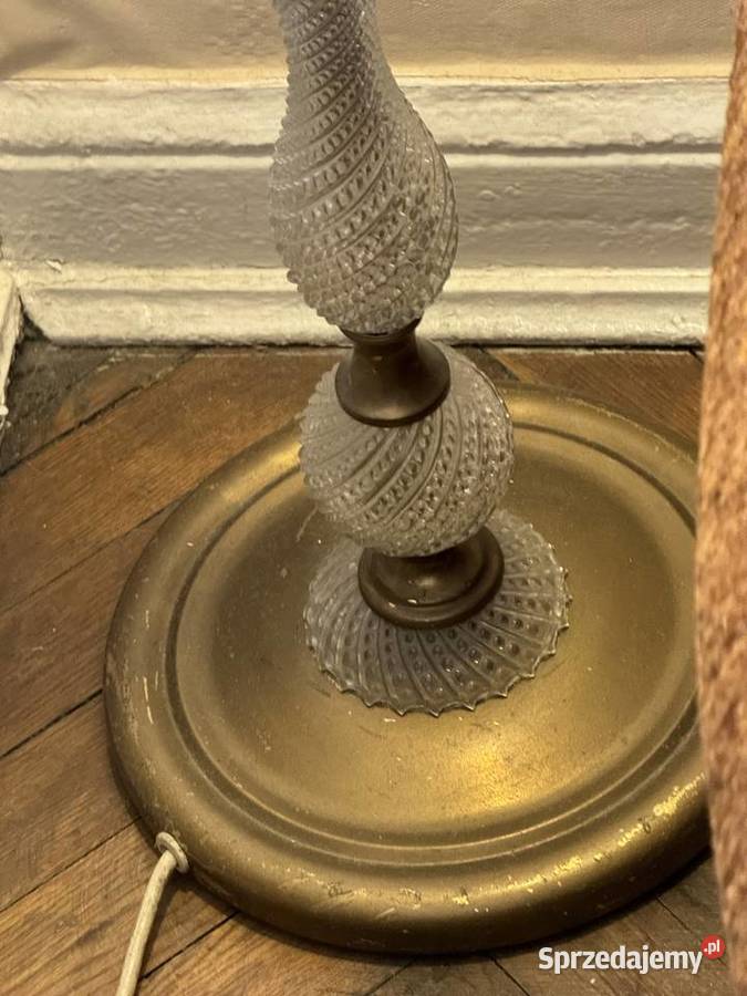 Zabytkowa lampa z oryginalnym abażurem Lampy łódzkie Łódź