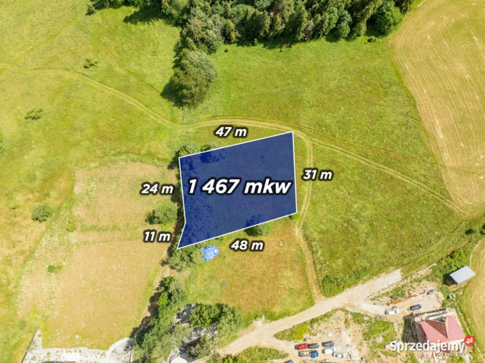 Matygówka Działka z widokiem na panorame Tatr 1467m2 sprzedam