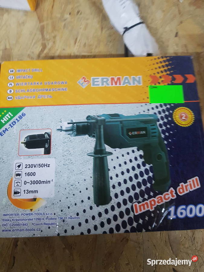 WIERTARKA udarowa 1600 W Erman 2 główki zNiemiec Głogowa sprzedam