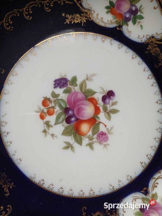 Talerz Rosenthal 1926 kobalt owoce duży Kraków