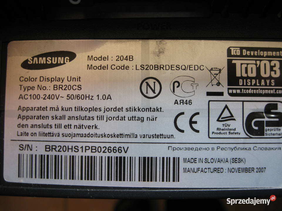 Monitor 20 Samsung SyncMaster 204B Wołomin