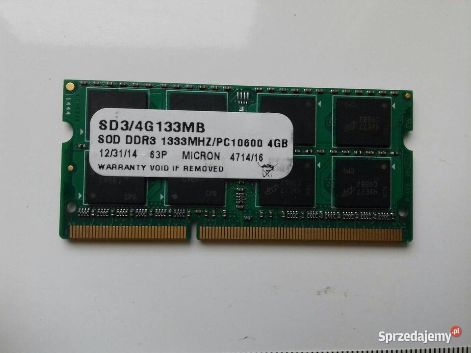 Micron Samsung DDR3 4GB PC310600 SODIMM 15V Bydgoszcz