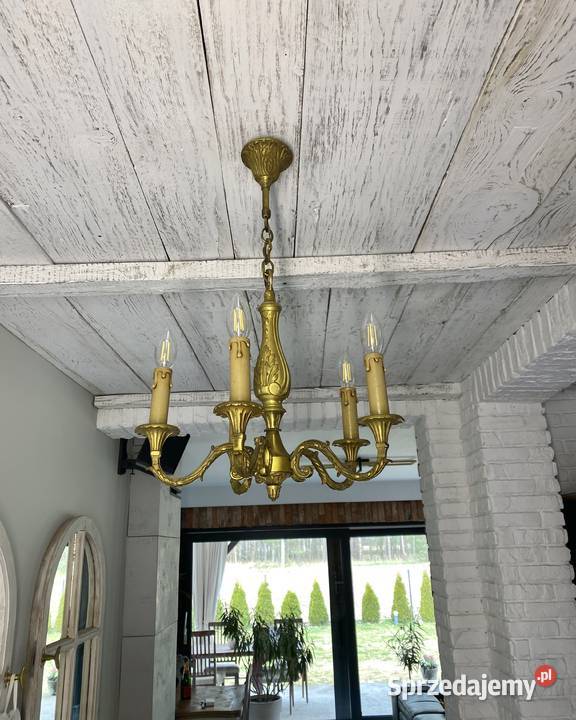 Francuski Żyrandol 23 mosiądz 5ram Antyk mazowieckie Warszawa