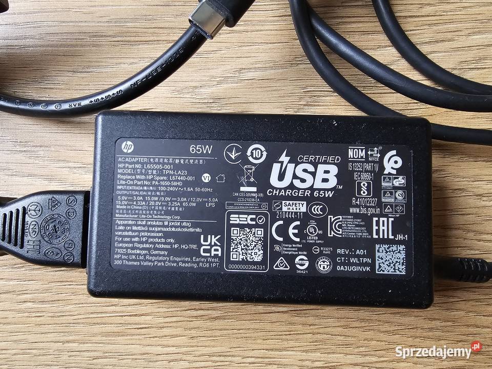 Zasilacz HP TPNLA23 65W USBC Warszawa
