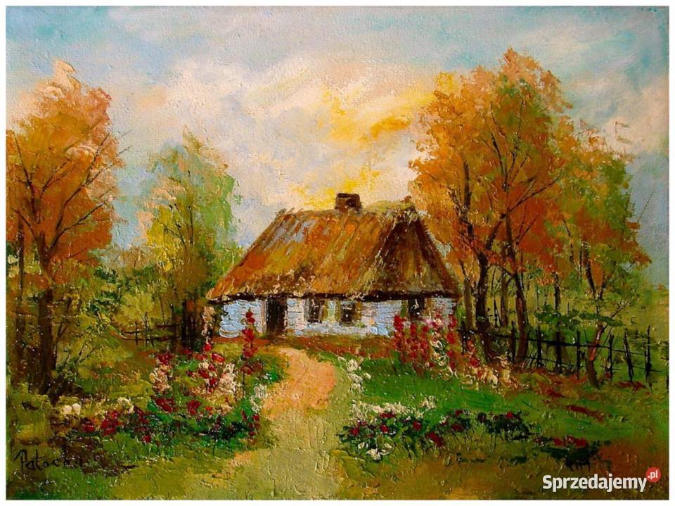 Na wsi obraz olejny 3040 Radom