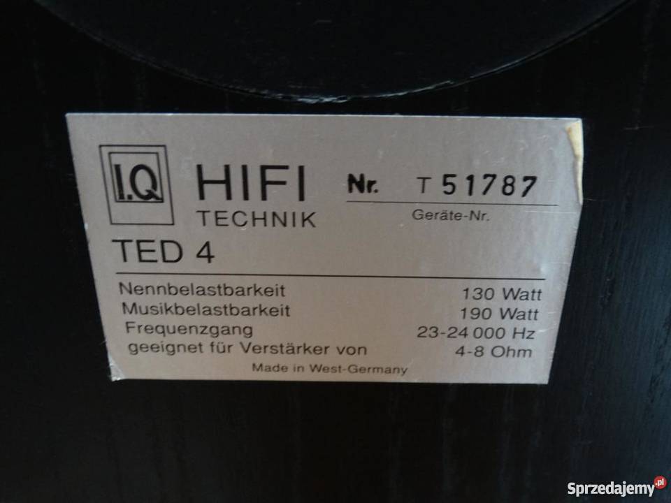 Kolumny IQ TED4 WYSYŁKA Jasło sprzedam