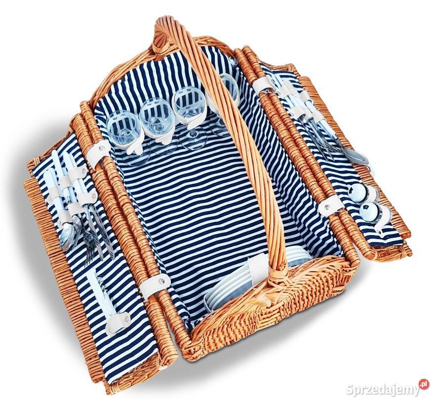 Kosz piknikowy Z WIKLINY TERMOTORBA Termos Deska Łódź