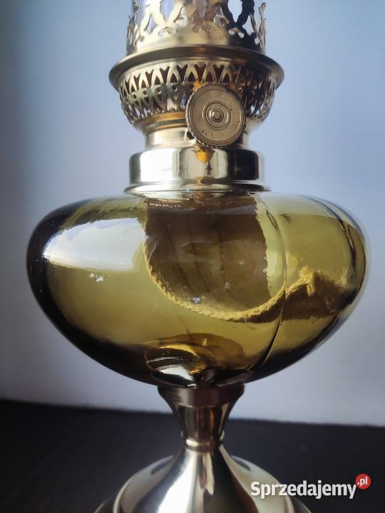 Stara francuska szklana stołowa lampa naftowa sprzedam