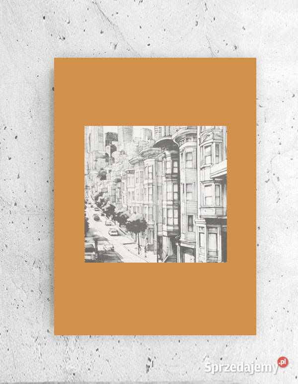 mały plakat do domu miasto obrazek 21x30 szaro Plakaty Szczecin