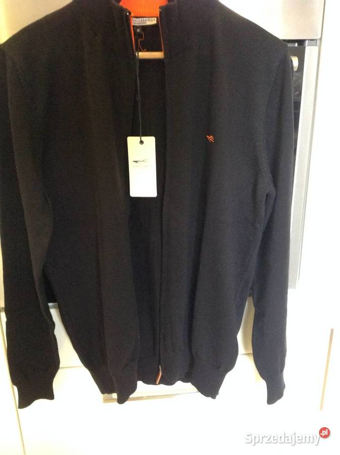 Sweter Męski Czarny Edoardo Caravella ML Zamek
