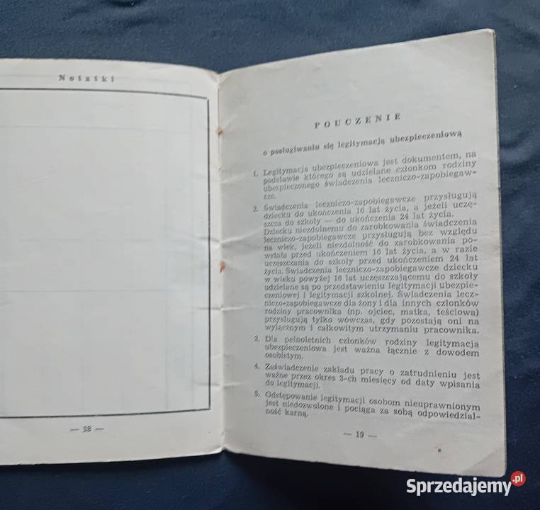 Legitymacja Ubezpieczeniowa czlonków rodziny Koźminek