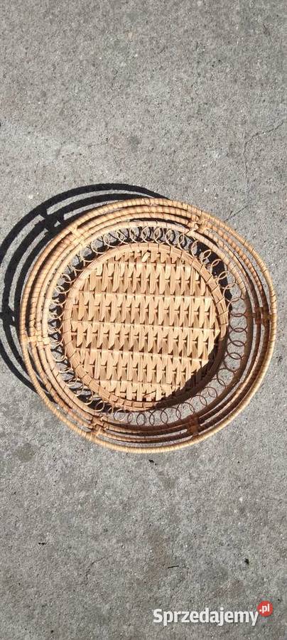 Miska z ratanu 18 ażur PRL Koło