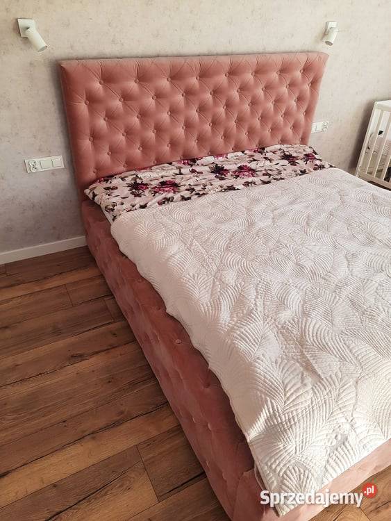 Pikowane łóżko CRYSTAL 160x200 + materac i stelaż. Kolory!