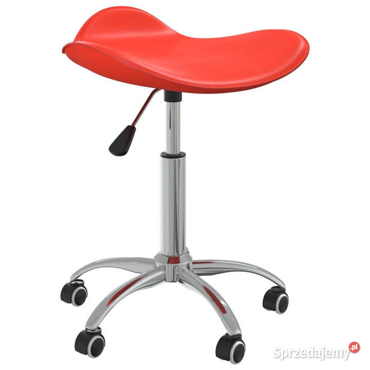 Taboret kosmetyczny czerwony sztuczna skóra Warszawa