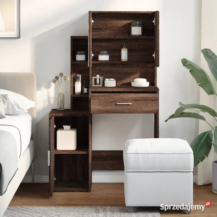Toaletka z szafką brązowy dąb 80x35x132 WM848240 sprzedam