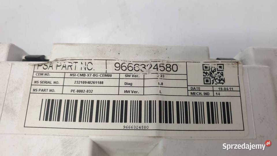 LICZNIK ZEGAR CITROEN C5 III 9666324580 Pozostałe Lipno