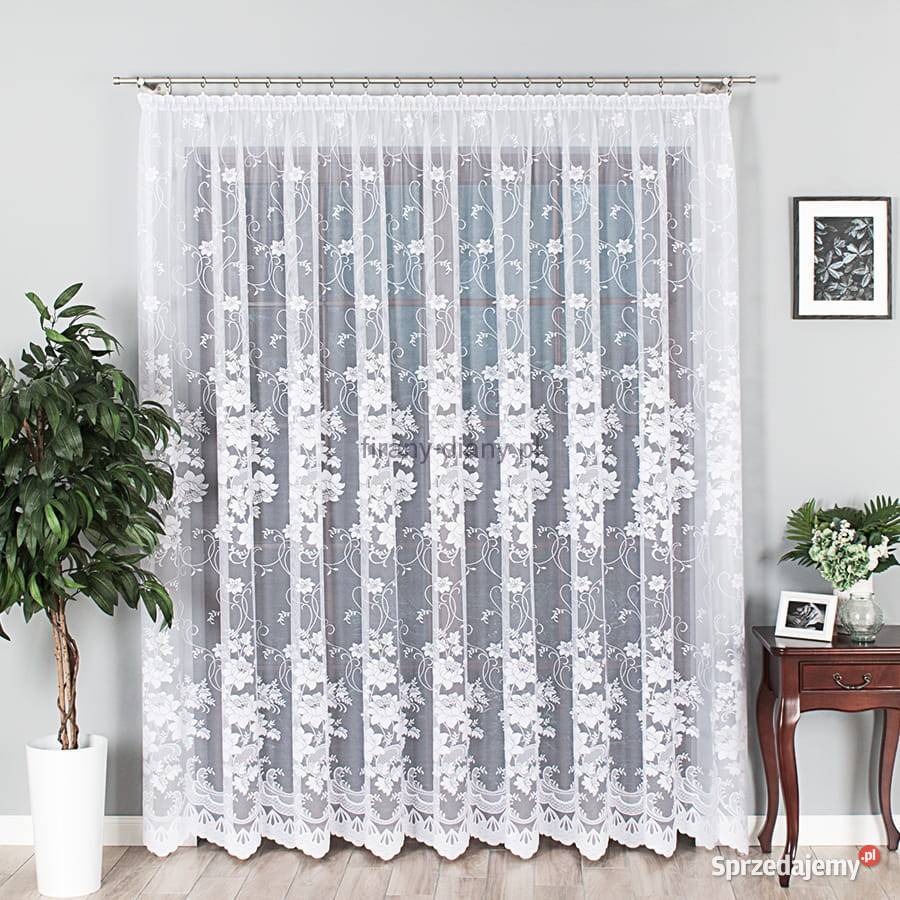 Firana zakładana z szarfami szycie firan firany Wrocław