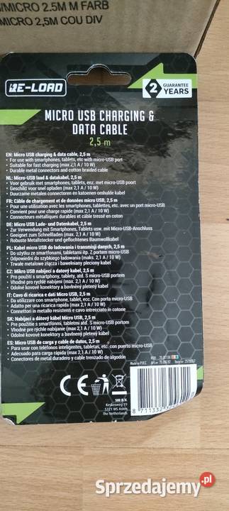 USBA micro USB NOWE KABLE RELOAD Micro USB 25 m sprzedam