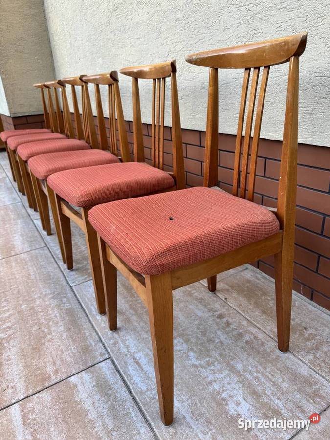 Krzesła 6 Zieliński retro vintage prl lata 60 Krzesła mazowieckie Warszawa