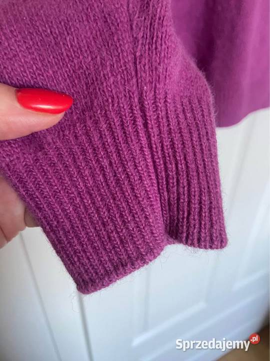 Sweter damski z wełny dziewiczej i angory w Bez wzoru Swetry i golfy Legnica