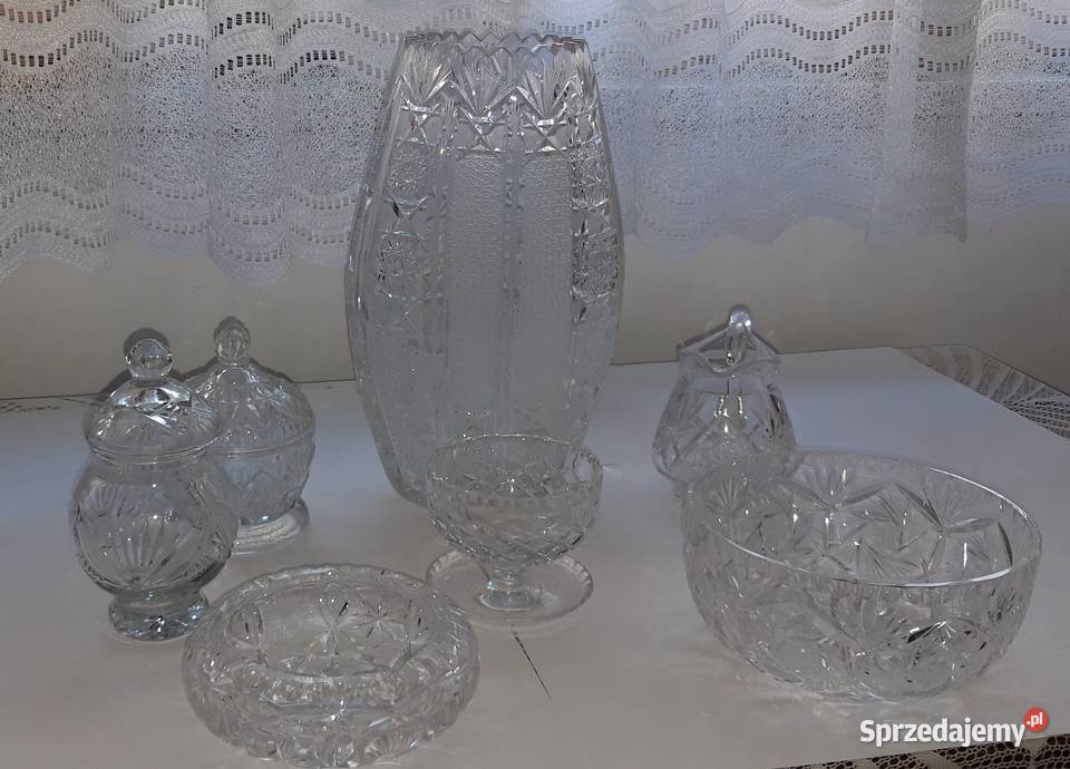 Zestaw duży wazon cukiernice bomonierka sojerka Porcelana i szkło Warszawa
