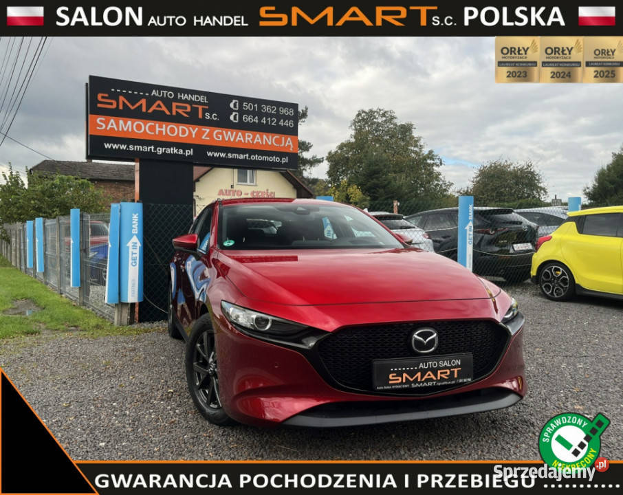 Mazda 3 Czerwona Perła Navi Kamera IV 2019 elektryczne lusterka Rydułtowy