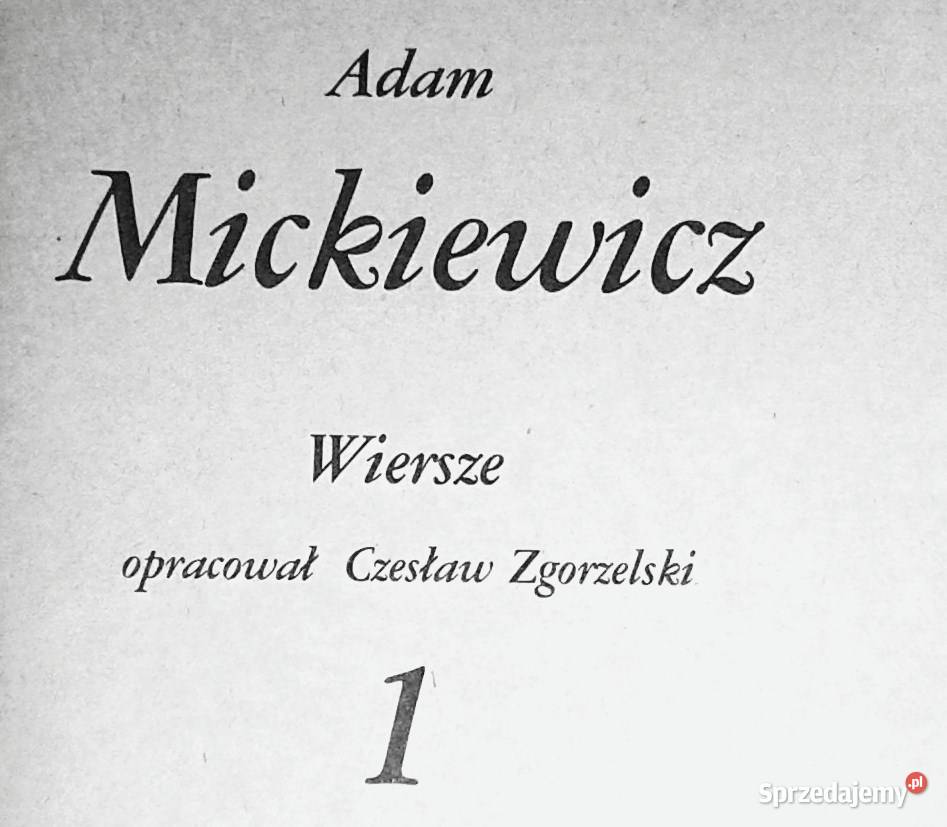 Wiersze Cz 1 Adam Mickiewicz Chełm