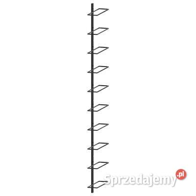 vidaXL Ścienny uchwyt na 10 butelek wina czarny Wyposażenie wnętrz