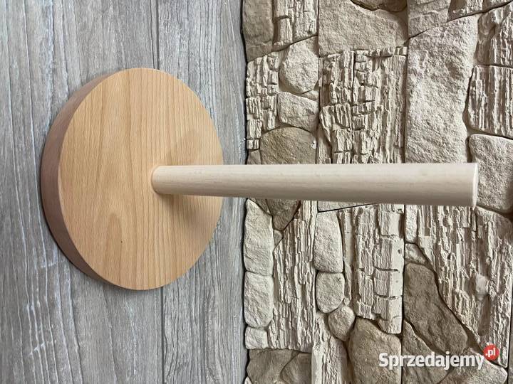 Stojak drewniany na ręcznik kuchenny czarny mat