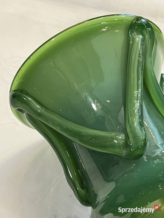 Wazon Krakowski Instytut Szkła w kolorze zieleni Porcelana i szkło