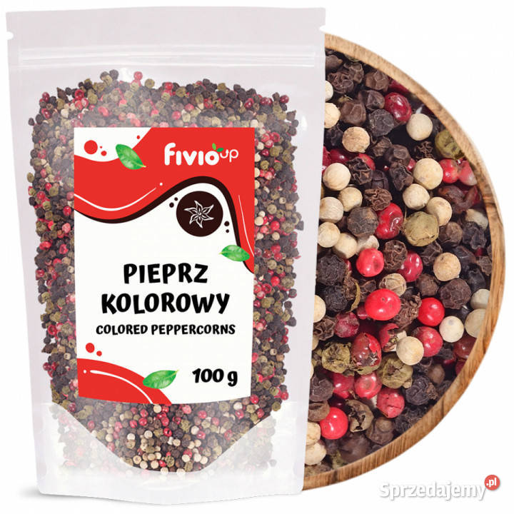 fivio Pieprz kolorowy ziarno 100 g Jednoskładnikowe Brzozów